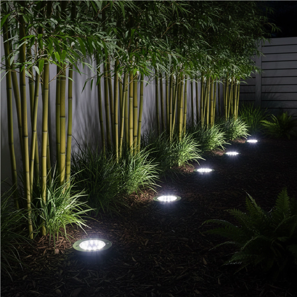 Pack de 4 estacas solares Premium con 8 LED