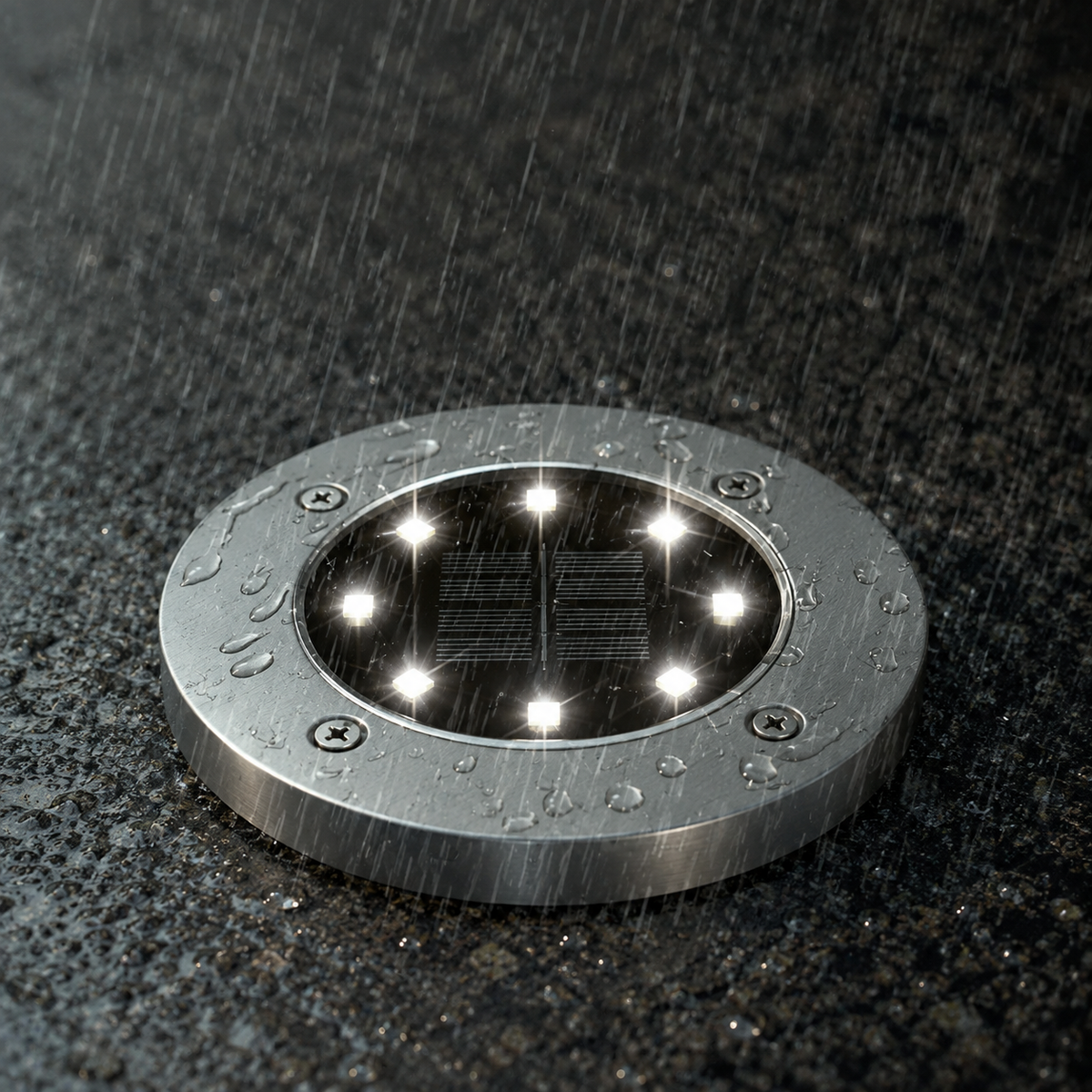 Pack de 4 estacas solares Premium con 8 LED