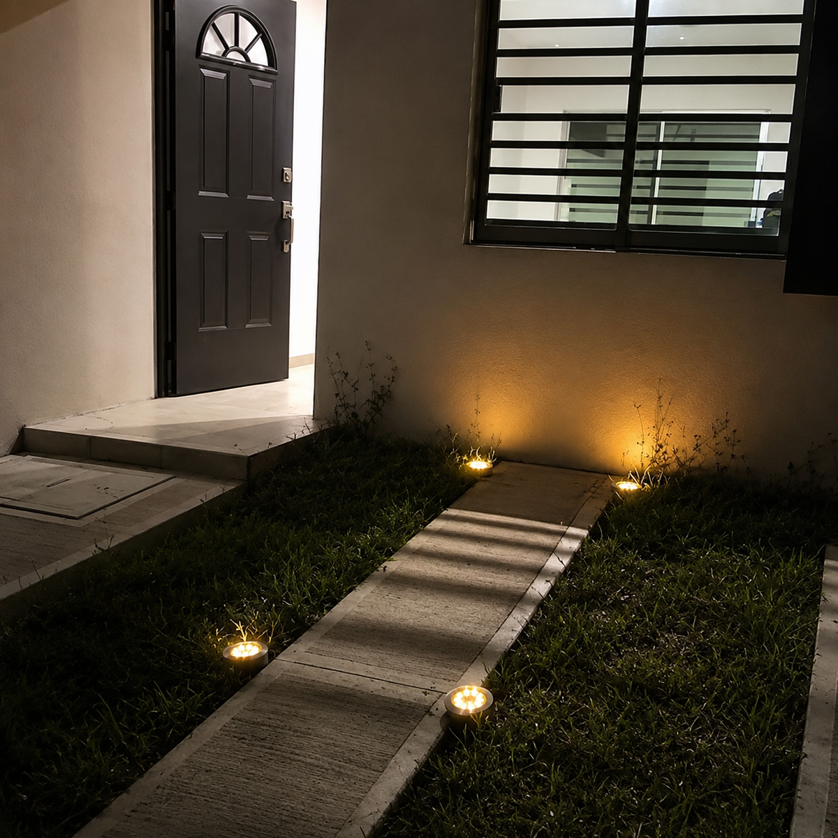 Pack de 4 estacas solares Premium con 8 LED