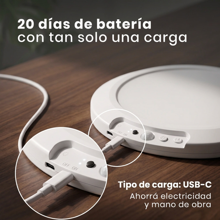 Plafón inalámbrica Dot LED con 3 tonos de luz