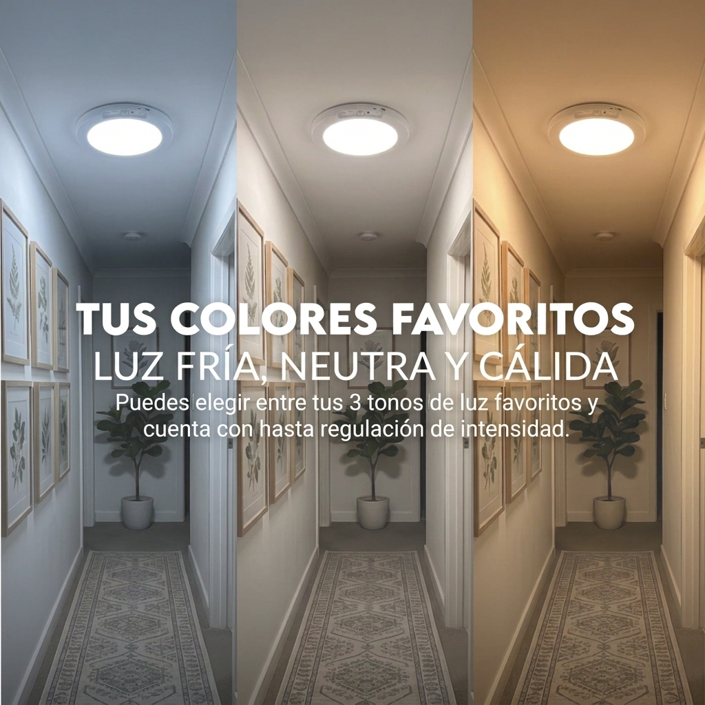 Plafón inalámbrica Dot LED con 3 tonos de luz