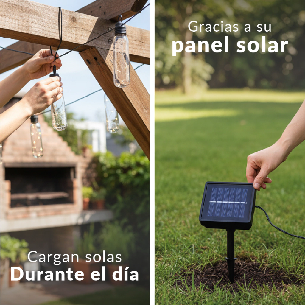 Guirnalda solar tipo botella - 10 metros